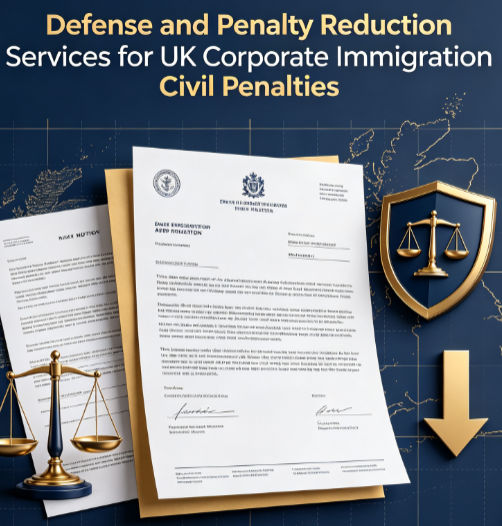 Defense and Penalty Reduction Services for UK Corporate Immigration Civil Penalties